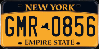NY license plate GMR0856
