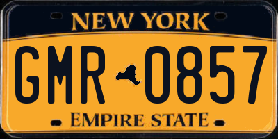 NY license plate GMR0857