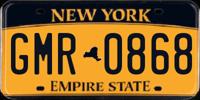 NY license plate GMR0868