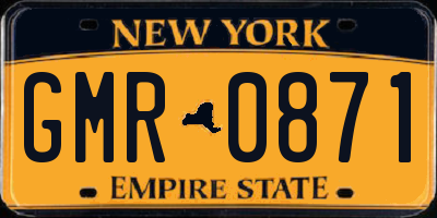 NY license plate GMR0871