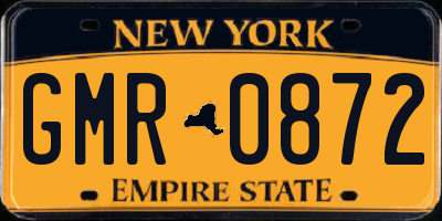 NY license plate GMR0872