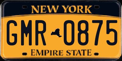 NY license plate GMR0875