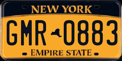 NY license plate GMR0883