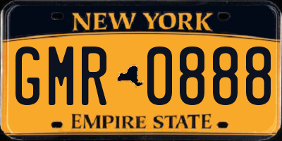 NY license plate GMR0888
