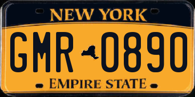 NY license plate GMR0890