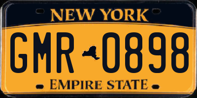 NY license plate GMR0898