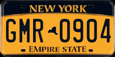 NY license plate GMR0904