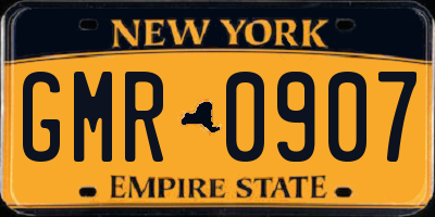 NY license plate GMR0907