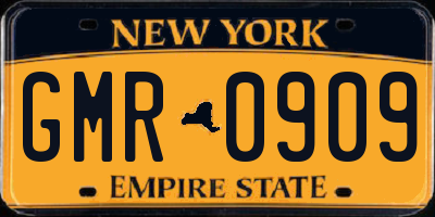 NY license plate GMR0909