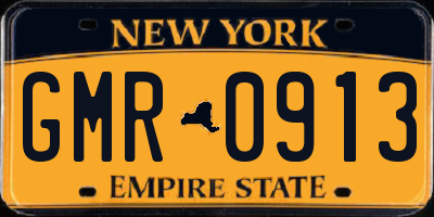 NY license plate GMR0913