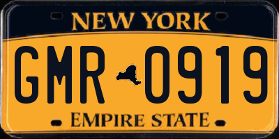 NY license plate GMR0919