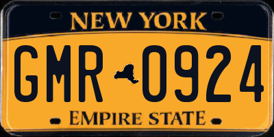 NY license plate GMR0924