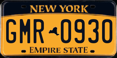 NY license plate GMR0930