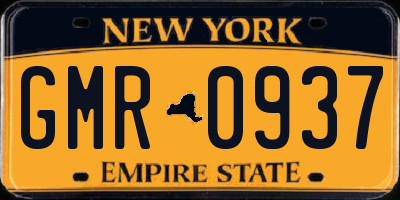 NY license plate GMR0937