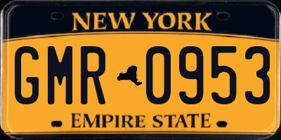 NY license plate GMR0953