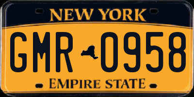 NY license plate GMR0958