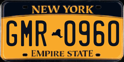 NY license plate GMR0960