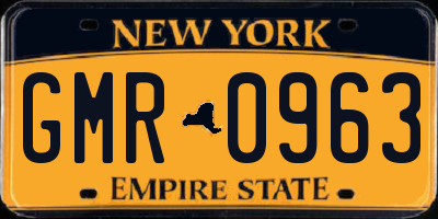 NY license plate GMR0963