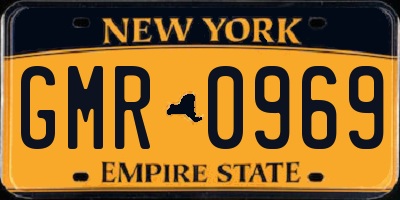 NY license plate GMR0969