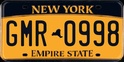 NY license plate GMR0998