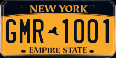 NY license plate GMR1001