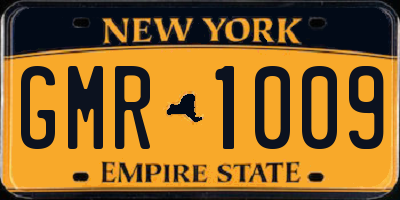 NY license plate GMR1009