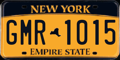 NY license plate GMR1015