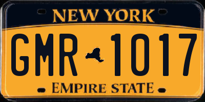 NY license plate GMR1017