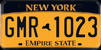 NY license plate GMR1023