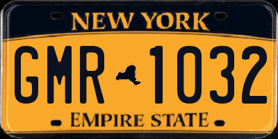 NY license plate GMR1032