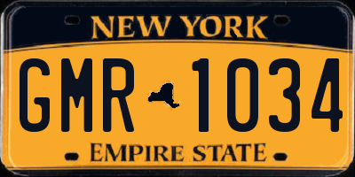 NY license plate GMR1034