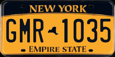 NY license plate GMR1035