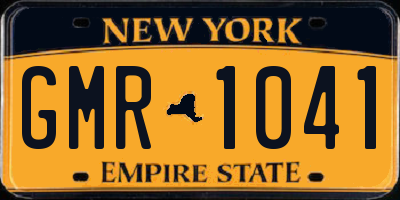 NY license plate GMR1041
