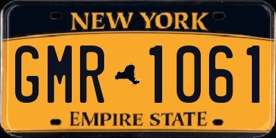 NY license plate GMR1061