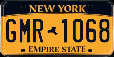 NY license plate GMR1068