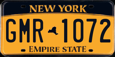 NY license plate GMR1072