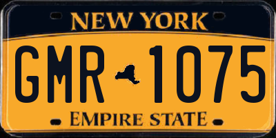 NY license plate GMR1075