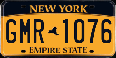 NY license plate GMR1076