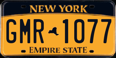 NY license plate GMR1077