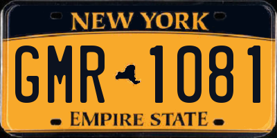 NY license plate GMR1081