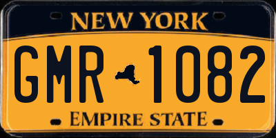 NY license plate GMR1082