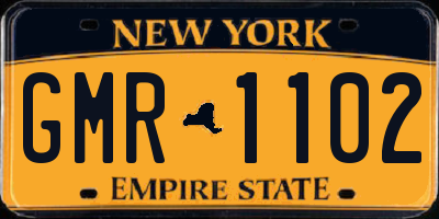 NY license plate GMR1102