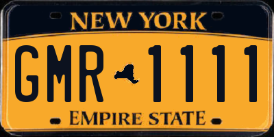 NY license plate GMR1111