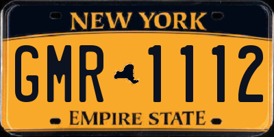 NY license plate GMR1112