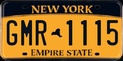 NY license plate GMR1115