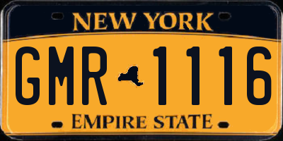 NY license plate GMR1116