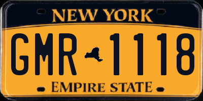 NY license plate GMR1118
