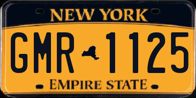 NY license plate GMR1125