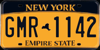 NY license plate GMR1142