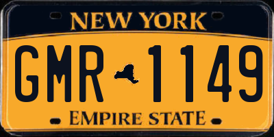 NY license plate GMR1149